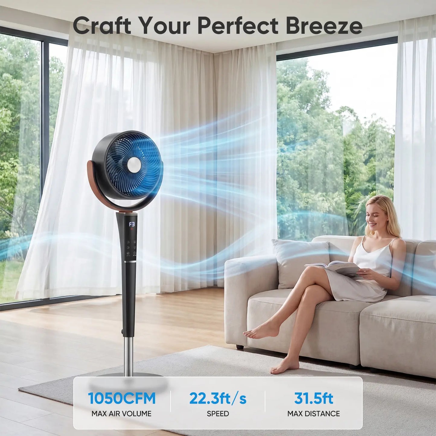 CleanFlow Quiet Bedroom Cooling Fan